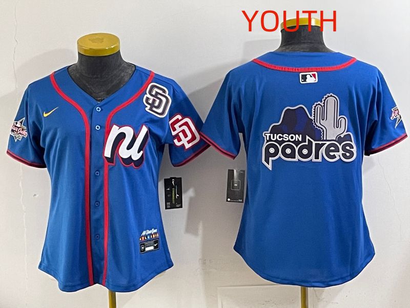 Youth 2025 San Diego Padres Blank Blue All star Nike MLB Jersey style 04